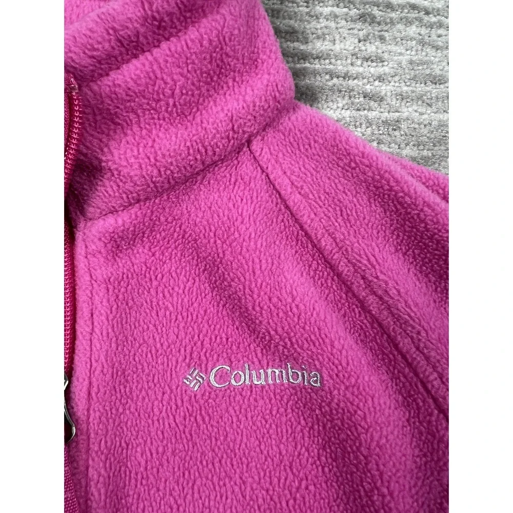Columbia Jacket Girls Medium 10/12 Pink Fleece Full Zip Hiking Outdoor‎ Gorpcore